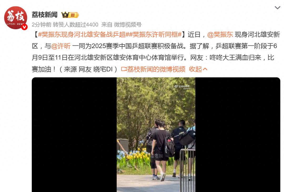 快樂乒乓又回來了！樊振東許昕等現身河北雄安，備戰2025乒超聯賽