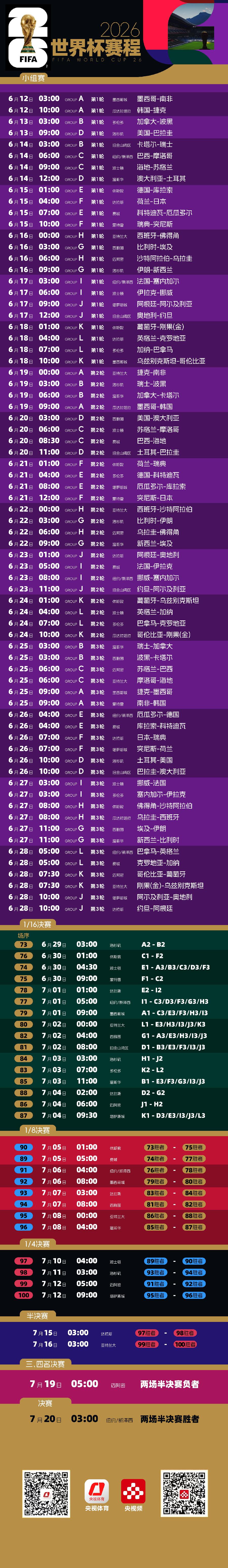 央視拿下世界杯轉播權  賽程詳情→