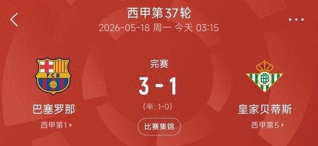 西甲聯(lián)賽皇馬3-1巴薩_巴薩19個(gè)主場全勝_西甲38輪賽制紀(jì)錄