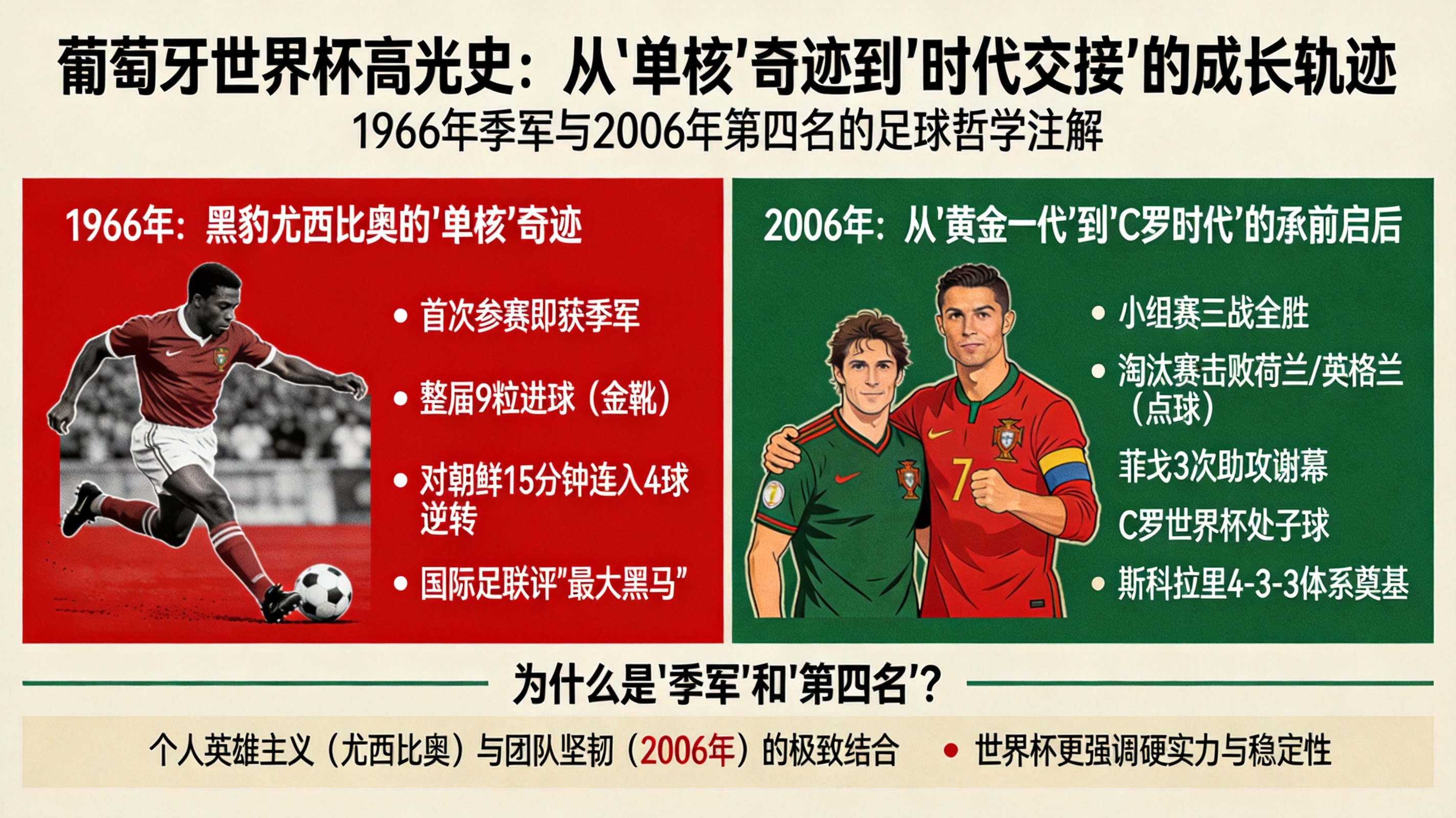 葡萄牙歐洲杯奪冠，世界杯卻為何止步季軍和第四？
