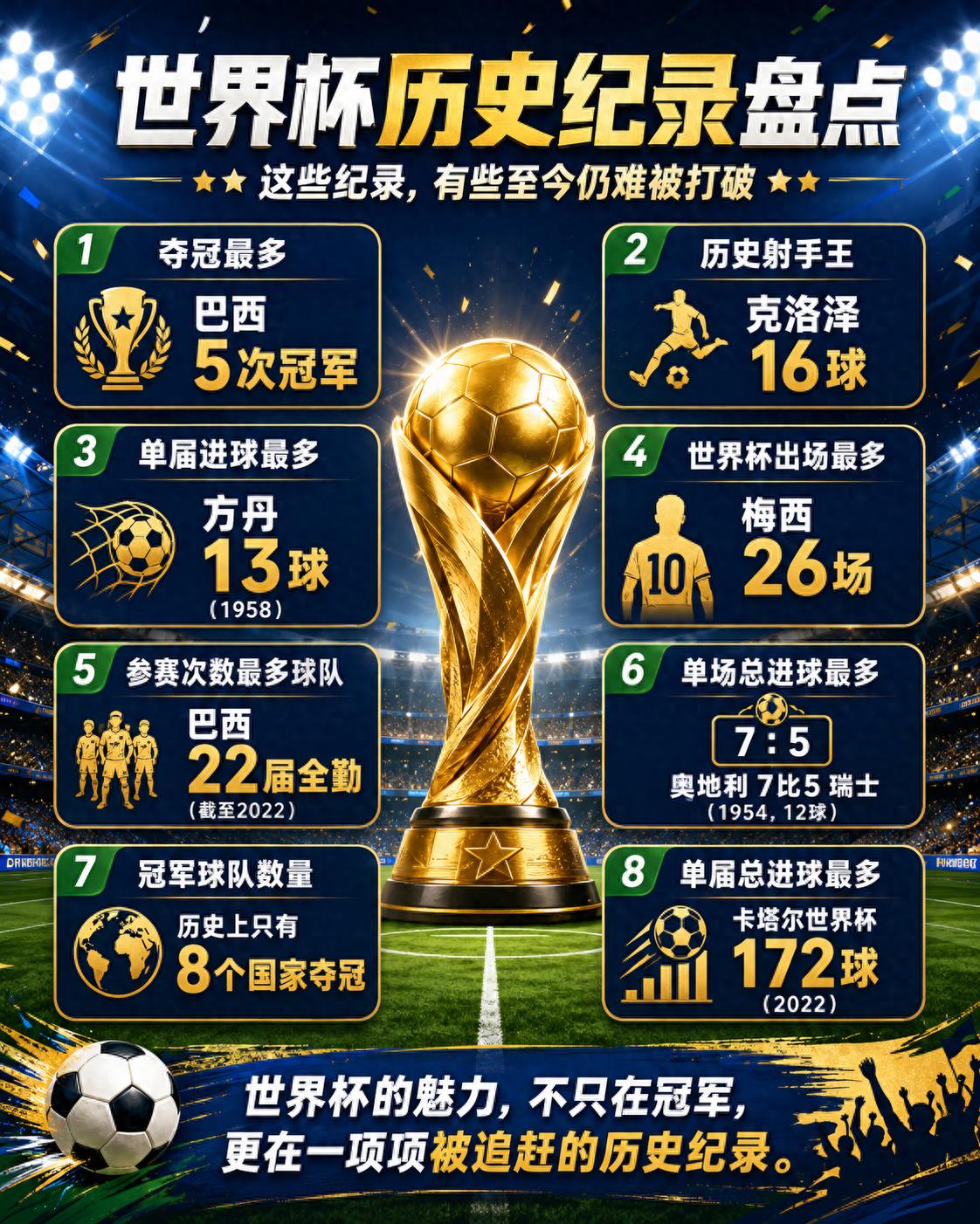 盤點世界杯歷史紀錄，哪一項最難被打破？