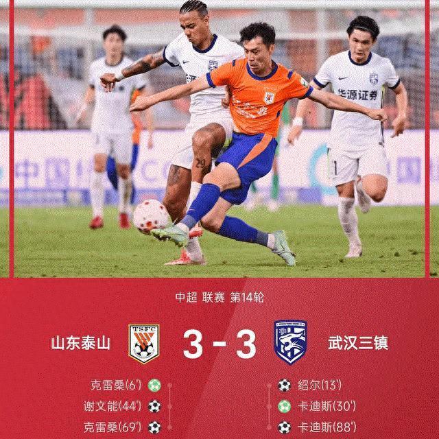 隨著泰山3-3遭絕平，申花1-2新鵬城，銅梁龍1-0，中超積分榜出爐